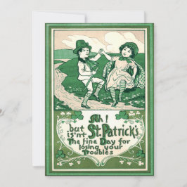 Niedlich Children Leprechaun Kleeblatt Dancing Einladung