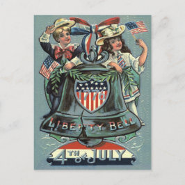 Niedlich Children Liberty Bell Wreath Ribbon Postkarte