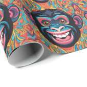 Niedlich Chimpanzee Laughs Geschenkpapier (Rolleneckpunkt)
