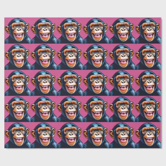 Niedlich Chimpanzee Laughs Geschenkpapier (Flach)