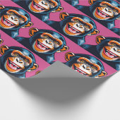 Niedlich Chimpanzee Laughs Geschenkpapier (Ecke)