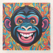 Niedlich Chimpanzee Laughs Glasuntersetzer (Vorderseite)