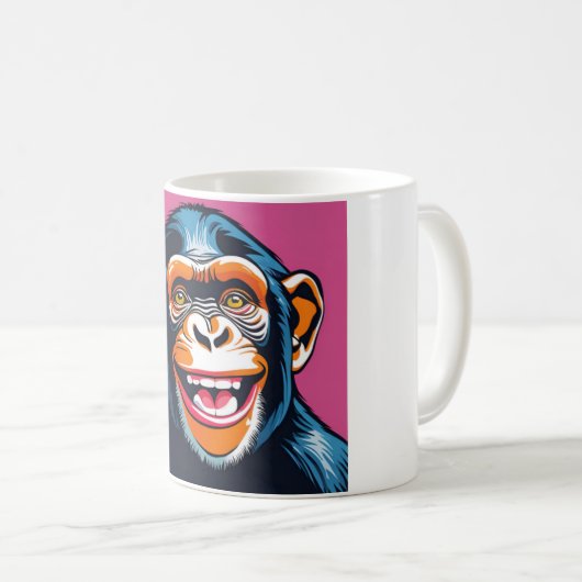 Niedlich Chimpanzee Laughs Kaffeetasse (VorderseiteRechts)