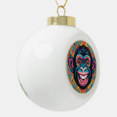 Niedlich Chimpanzee Laughs Keramik Kugel-Ornament (Links)