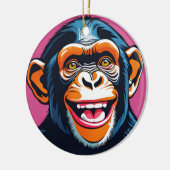 Niedlich Chimpanzee Laughs Keramik Ornament (Links)