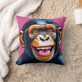 Niedlich Chimpanzee Laughs Kissen (Decke)