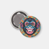 Niedlich Chimpanzee Laughs Magnet (Vorderseite/Rückseite)