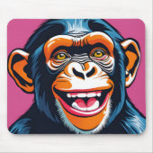 Niedlich Chimpanzee Laughs Mousepad (Vorne)