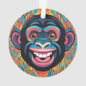 Niedlich Chimpanzee Laughs Ornament (Rückseite)