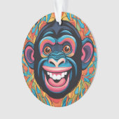 Niedlich Chimpanzee Laughs Ornament (Vorderseite)