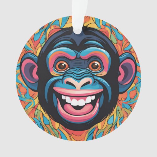 Niedlich Chimpanzee Laughs Ornament (Vorderseite)