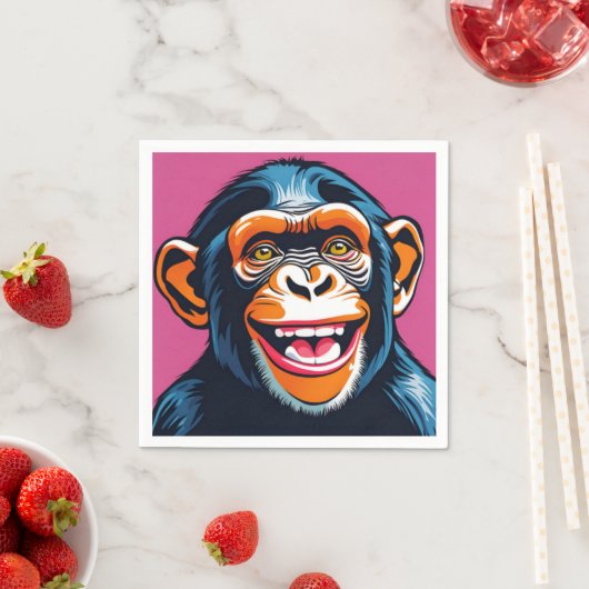 Niedlich Chimpanzee Laughs Serviette (Beispiel)