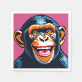 Niedlich Chimpanzee Laughs Serviette (Vorderseite)