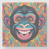 Niedlich Chimpanzee Laughs Steinuntersetzer (Vorderseite)