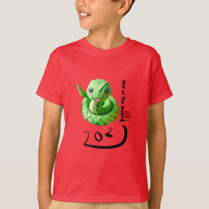 Niedlich Chinesische Schlange Jahr 2025 Kinder T T-Shirt