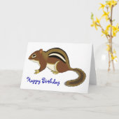 Niedlich Chipmunk Birthday Karte (Gelbe Blume)