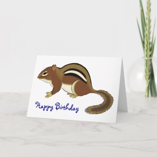 Niedlich Chipmunk Birthday Karte (Vorderseite)