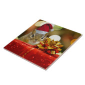 Niedlich Chipmunk Frohe Weihnachten Fliese (Seite)