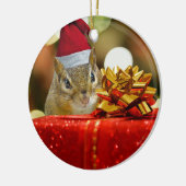 Niedlich Chipmunk Frohe Weihnachten Keramikornament (Links)