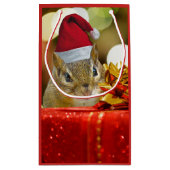 Niedlich Chipmunk Frohe Weihnachten Kleine Geschenktüte (Rückseite)