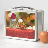 Niedlich Chipmunk Frohe Weihnachten Metall Lunch Box (Beispiel)