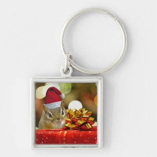 Niedlich Chipmunk Frohe Weihnachten Schlüsselanhänger