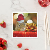 Niedlich Chipmunk Frohe Weihnachten Serviette (Beispiel)
