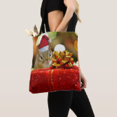 Niedlich Chipmunk Frohe Weihnachten Tasche (Von Nahem)