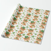 Niedlich Chipmunk Green Hat Kleeblatt St. Patrick' Geschenkpapier (Ungerollt)