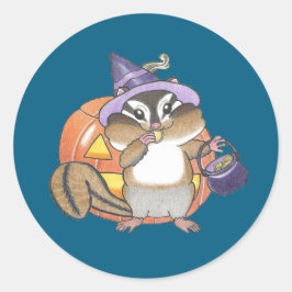 Niedlich-Chipmunk-Halloween-Sticker Runder Aufkleber