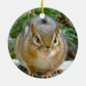 Niedlich Chipmunk hat sein Auge auf dich Keramikornament (Hinten)