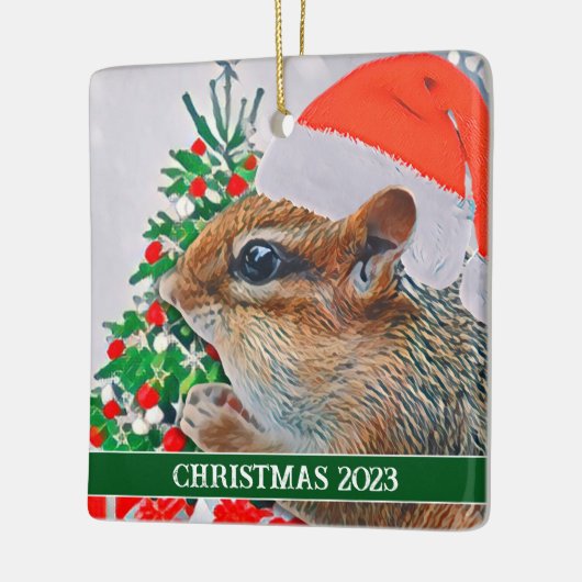 Niedlich Chipmunk-Ornament Keramikornament (Links)