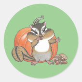 Niedlich Chipmunk Pumpkin Sticker (Vorderseite)