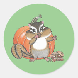 Niedlich Chipmunk Pumpkin Sticker