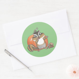 Niedlich Chipmunk Pumpkin Sticker