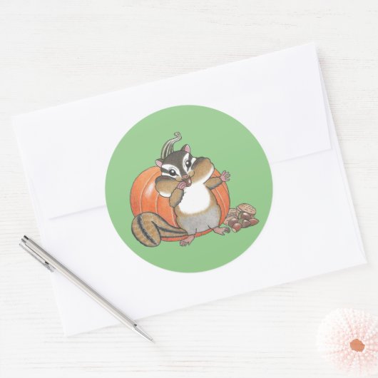 Niedlich Chipmunk Pumpkin Sticker (Umschlag)