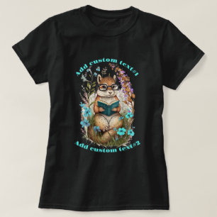 Niedlich Chipmunk Read Book Wildblume, Chipmunk Lo T-Shirt