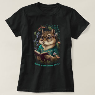Niedlich Chipmunk Read Book Wildblume, Chipmunk Lo T-Shirt