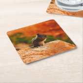 Niedlich Chipmunk Rechteckiger Pappuntersetzer (angewinkelt)