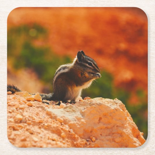 Niedlich Chipmunk Rechteckiger Pappuntersetzer (Vorderseite)