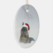 Niedlich Chipmunk Santa mit Candy Cane Keramikornament (Rechts)