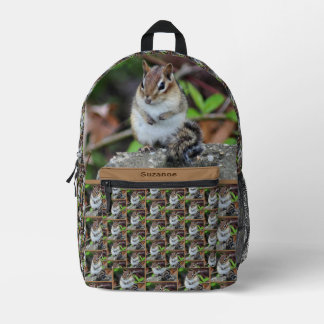 Niedlich Chipmunk Wildlife Animal Personalisiert Bedruckter Rucksack