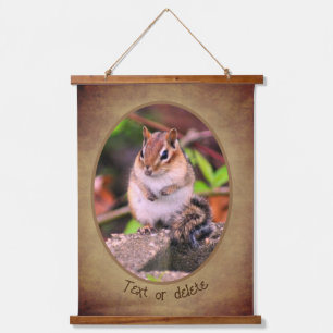 Niedlich Chipmunk Wildlife Personalisiert Wandteppich Mit Holzrahmen