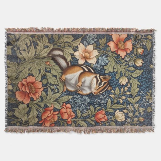 Niedlich Chipmunk William Morris Inspirierte flora Decke (Vorderseite)