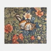 Niedlich Chipmunk William Morris Inspirierte flora Fleecedecke (Vorderseite (Horizontal))