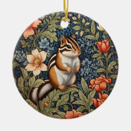 Niedlich Chipmunk William Morris Inspirierte flora Keramik Ornament