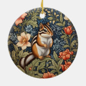 Niedlich Chipmunk William Morris Inspirierte flora Keramik Ornament (Hinten)
