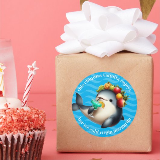 Niedlich Chiquita Vaquita Genießen Sie eine Jungfr Runder Aufkleber (Party)