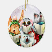Niedlich Choir Animals Lehrer Weihnachtsfeier Kera Keramik Ornament (Links)