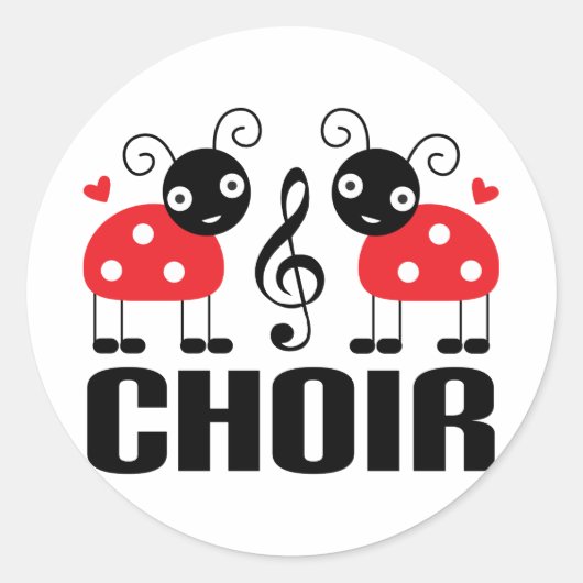 Niedlich Choir Red Ladybugs Runder Aufkleber (Vorderseite)